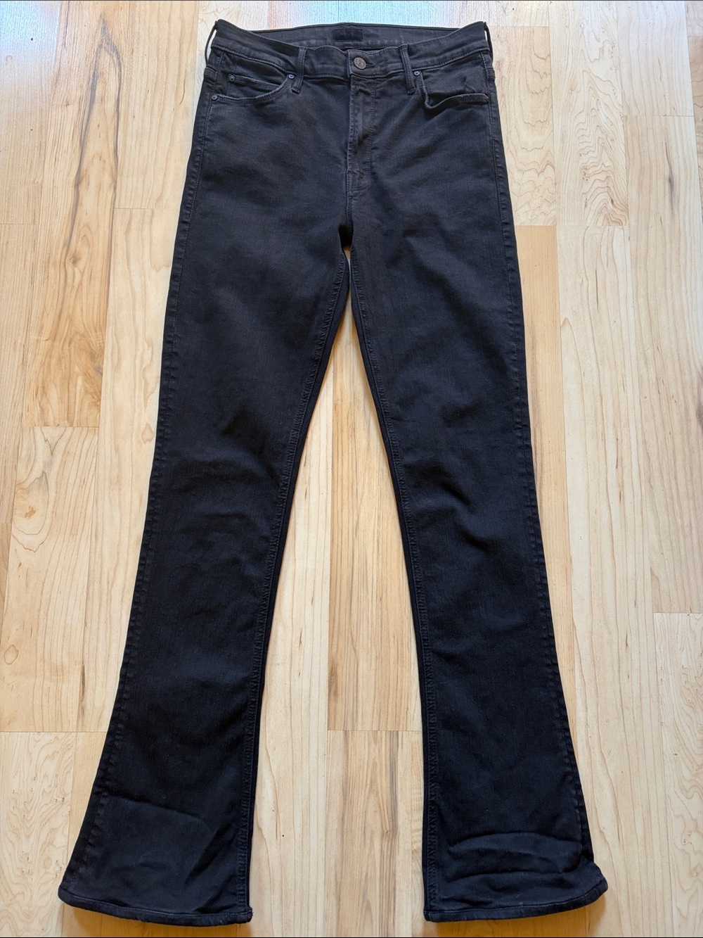 Mother Runaway Not Guilty Black Flare Jeans 30